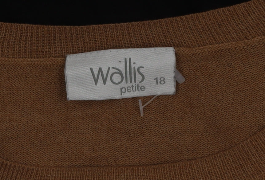 Wallis Black and Beige Crew Neck Jumper Unisex XL Long Sleeve Knit