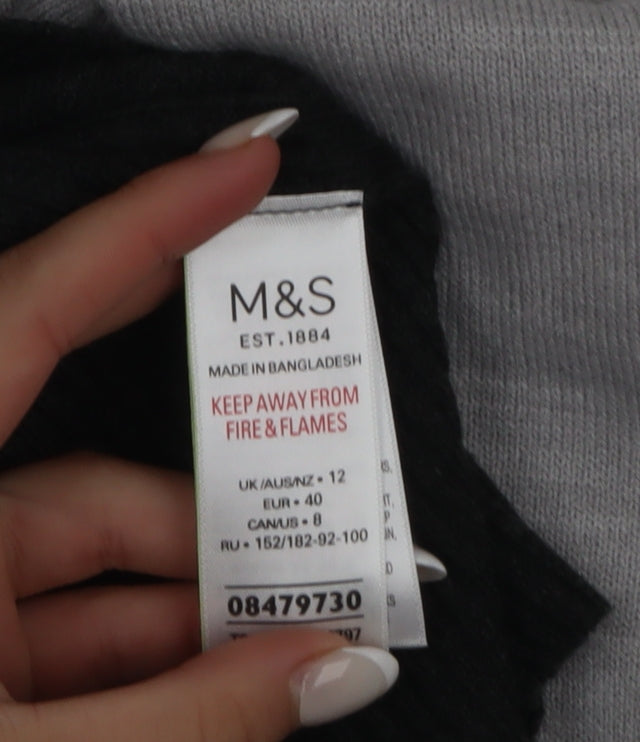 Marks & Spencer Womens Grey Roll Neck Long Sleeve Knit Jumper Size 12