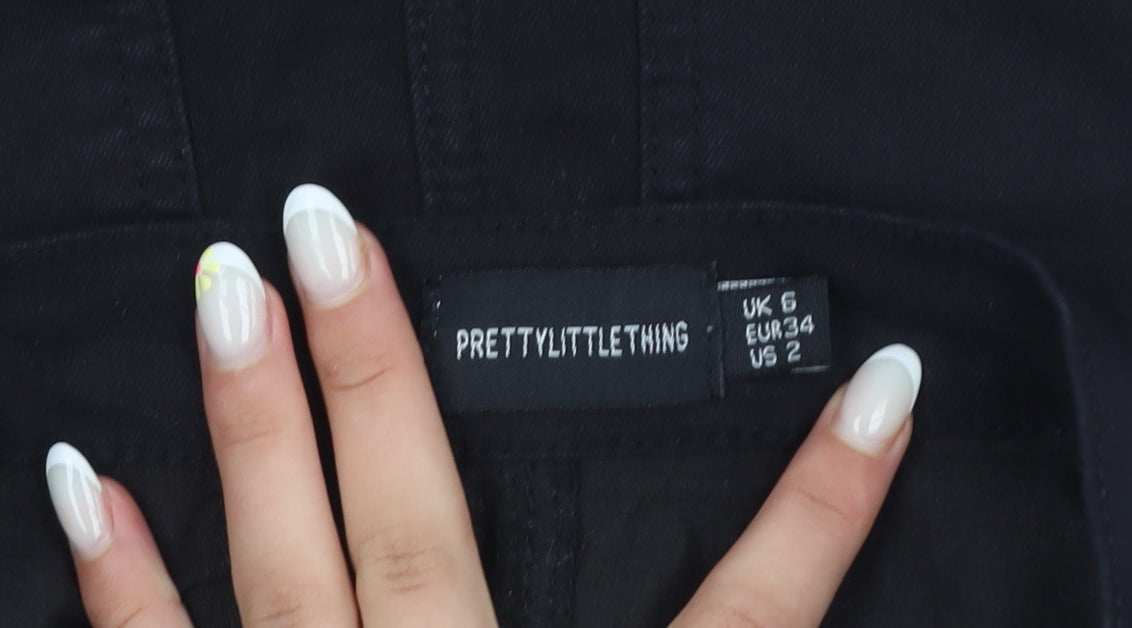 PrettyLittleThing Womens Black Size 6 Straight Denim Mini Skirt