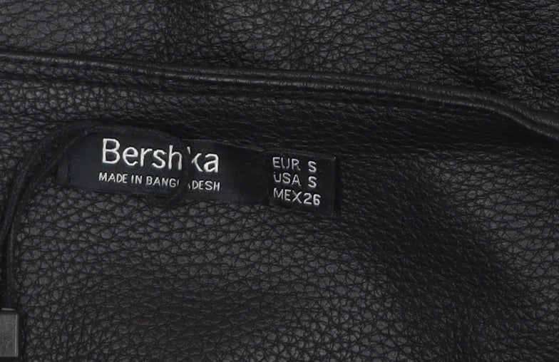 Bershka Women’s Black Faux Leather Short Pencil Skirt Size 8