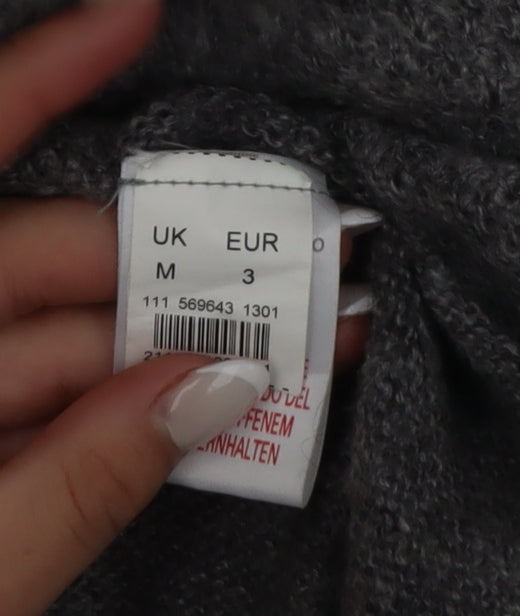 River Island Women’s Grey Wool Blend Cardigan Wrap Jumper M