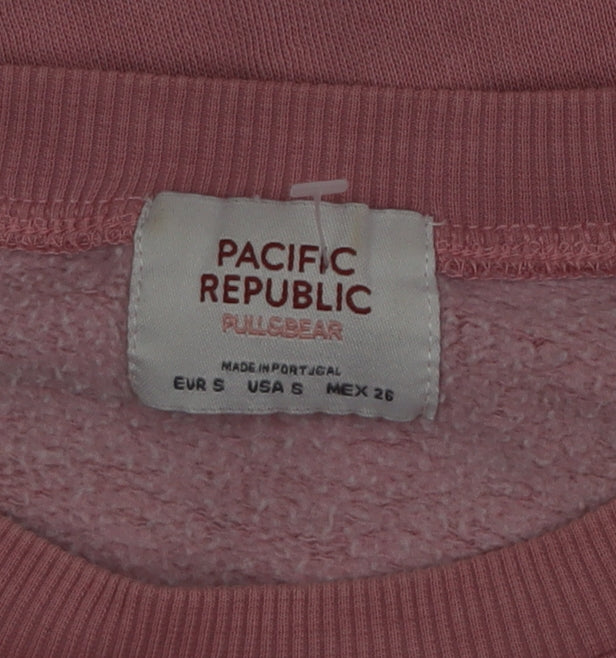 Pull&Bear Women Pink City of Chicago Pullover Sweatshirt S