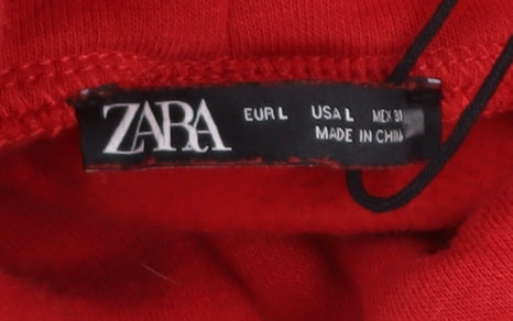 Zara Women Red Roll Neck Pullover Jumper Size 12
