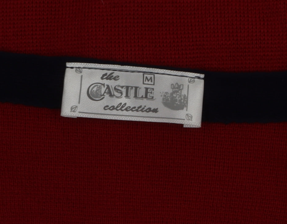 The Castle Collection Womens Red Wool V-Neck Cardigan Size M