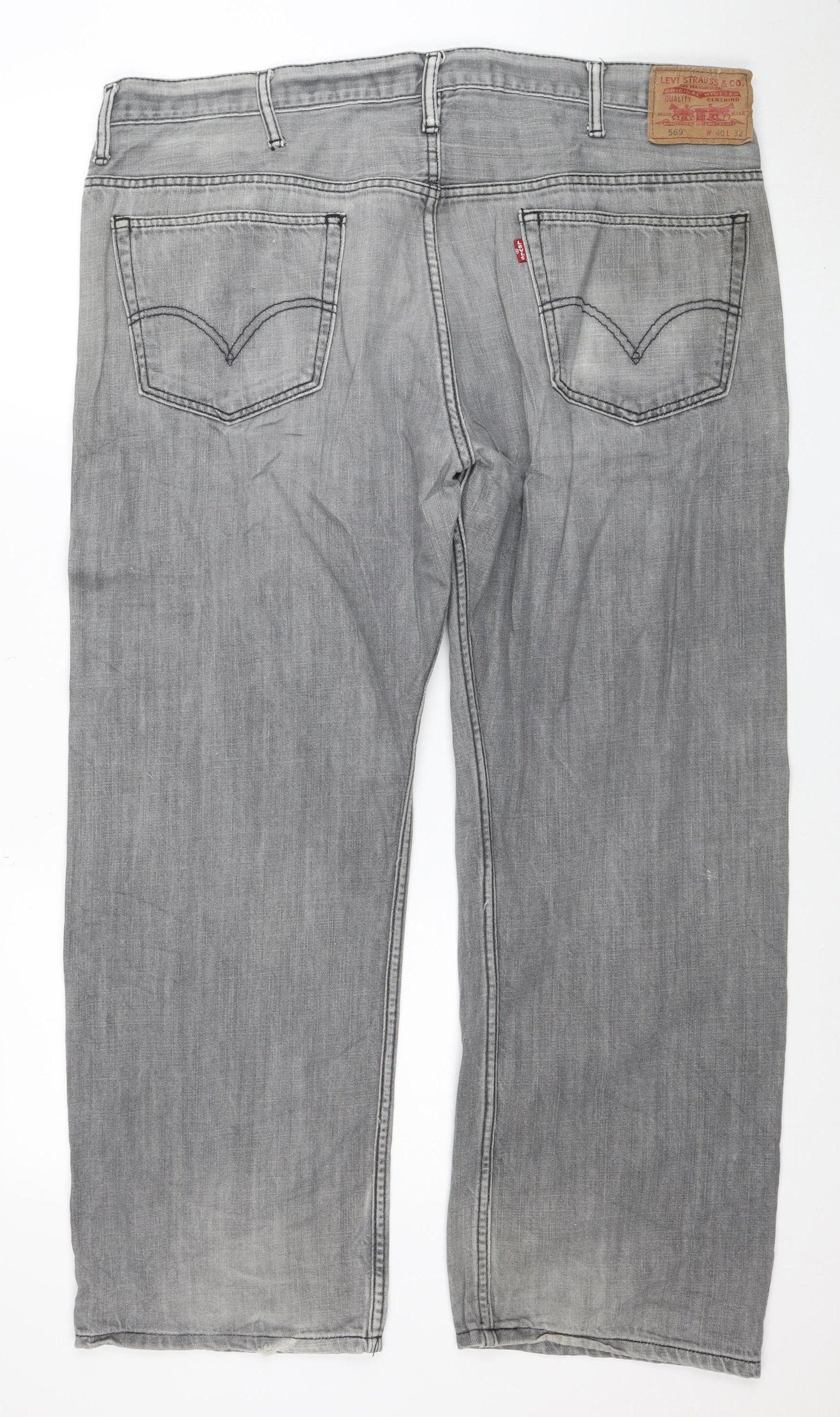 Levi's 569 Men's Grey Straight Fit Denim Jeans 40x32 Regular