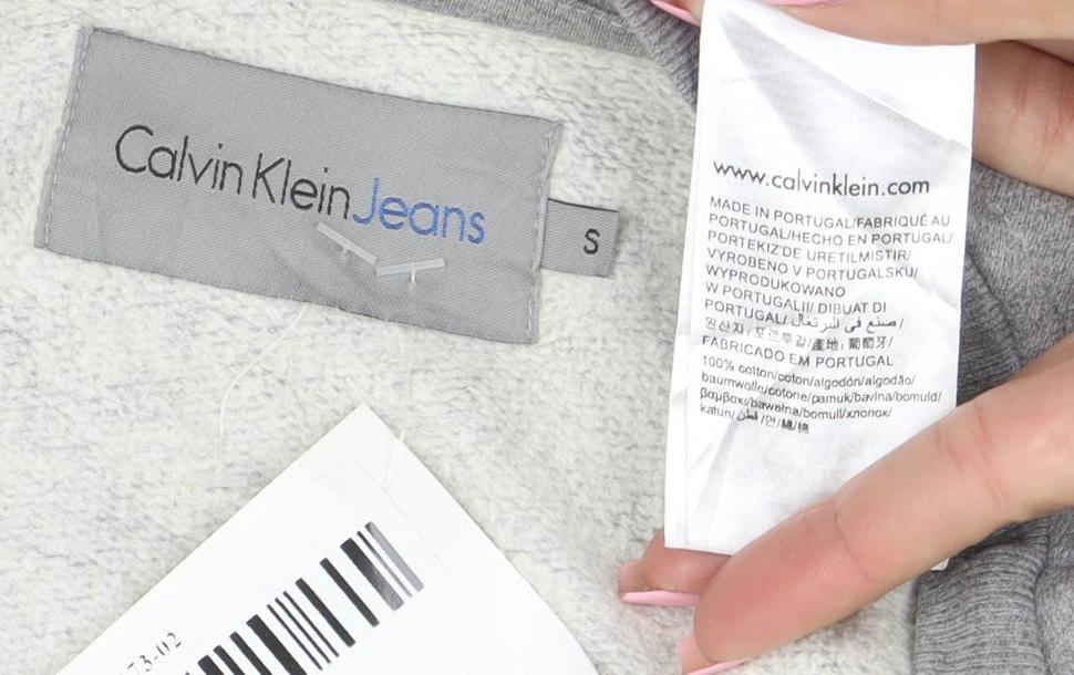 Calvin Klein Jeans Men's Grey Logo Sweatshirt Size S Pullover
