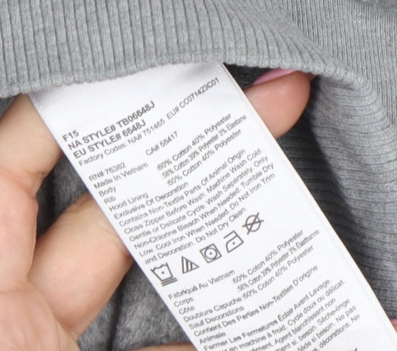 Timberland Mens Grey 2XL Full Zip Regular Fit Hoodie
