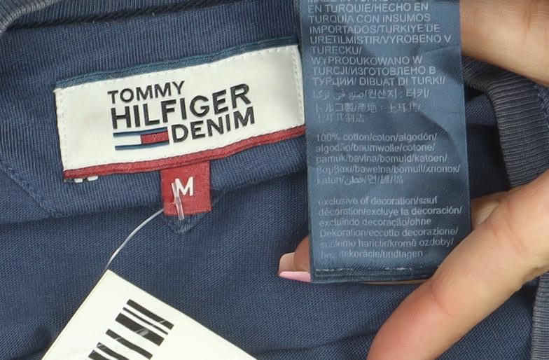 Tommy Hilfiger Men's Blue Cotton Crew Neck T-Shirt Size M