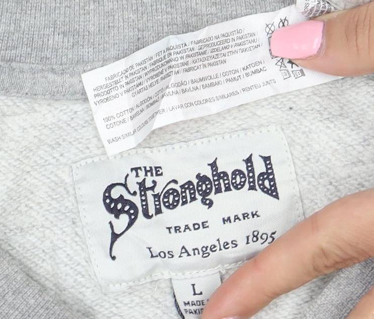 The Stronghold Men's Grey Los Angeles Crew Neck Sweatshirt Size L