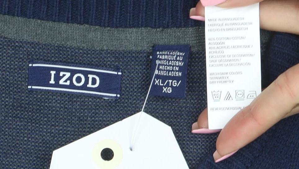 IZOD Men's Blue V-Neck Cotton Blend Pullover Jumper XL
