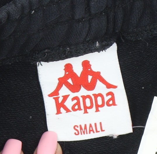 Kappa Mens Black Small Jogger Sweatpants Fleece Tapered Fit