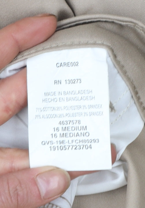 Lee Women’s Beige Straight Leg Chino Trousers Size 16 Cotton Blend