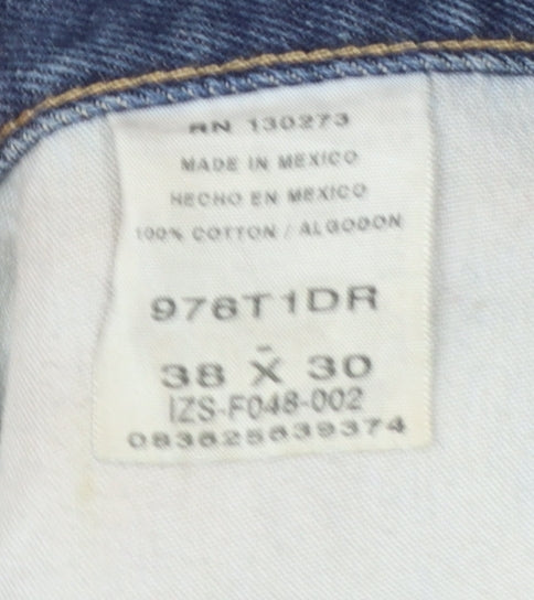 Wrangler Men's Blue 38x30 Straight Denim Jeans Classic Fit