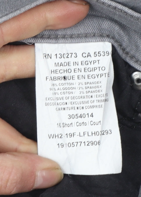 Lee Women's Grey Straight Leg Mid Rise Relaxed Fit Jeans Size 16