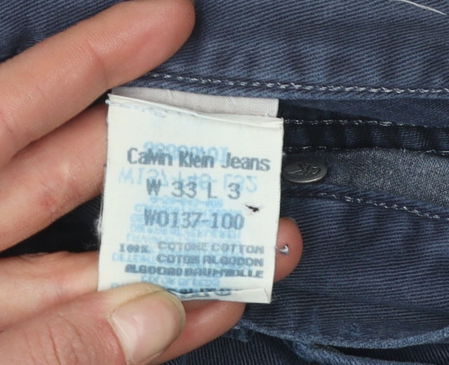 Calvin Klein Jeans Men's Blue Chino Trousers W33 L33 Classic Fit