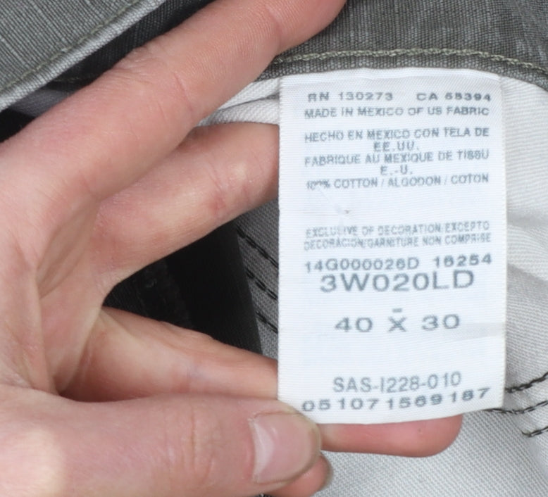 Wrangler Mens Grey Workwear Straight Jeans 40W 30L Relaxed Fit