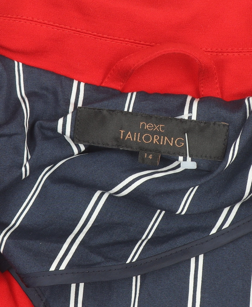 Next Women Red Tailoring Blazer Size 14 Single Breasted Jacket