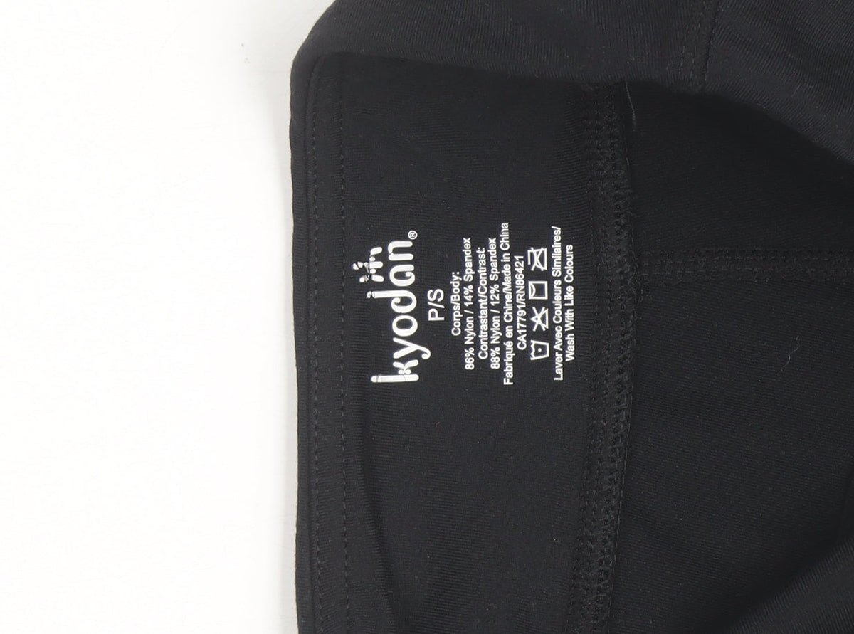 Kyodan Womens Black Small Leggings Reflective Zip Pocket Activewear