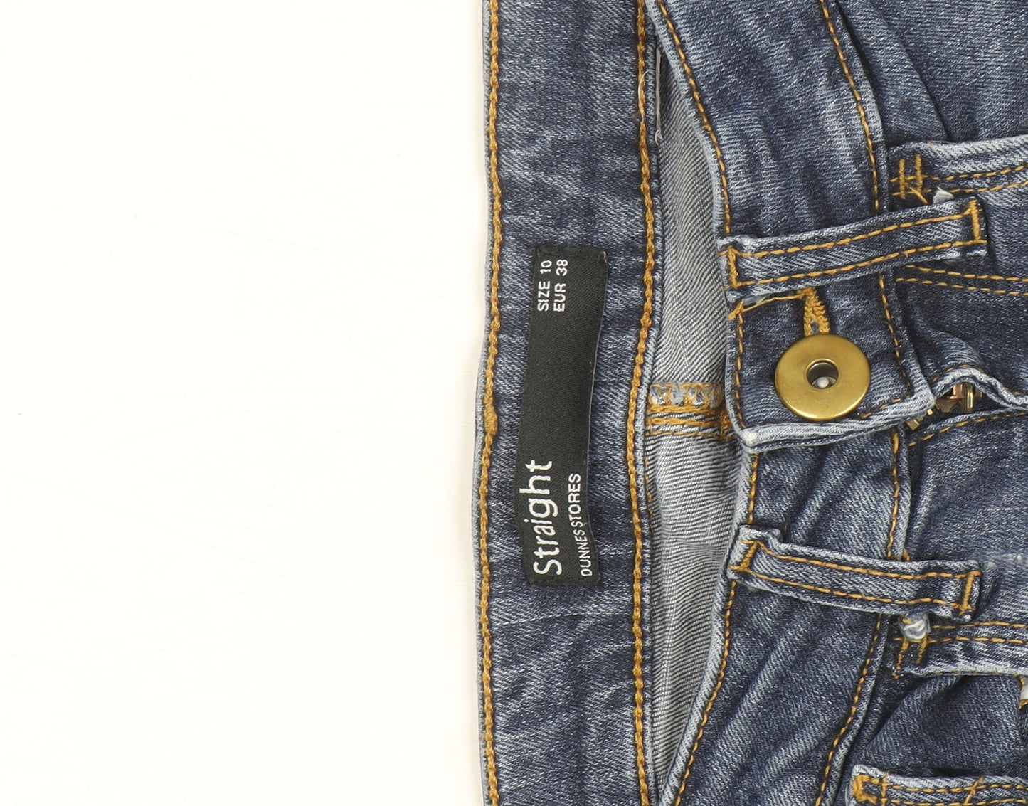 Dunnes Stores Women Blue Straight Jeans Size 10 Classic Fit Denim
