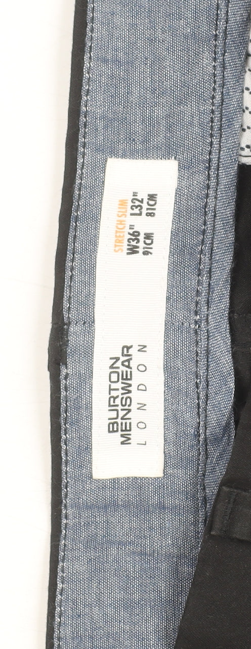 Burton Menswear London Black Slim Fit Chino Trousers Womens Size 20