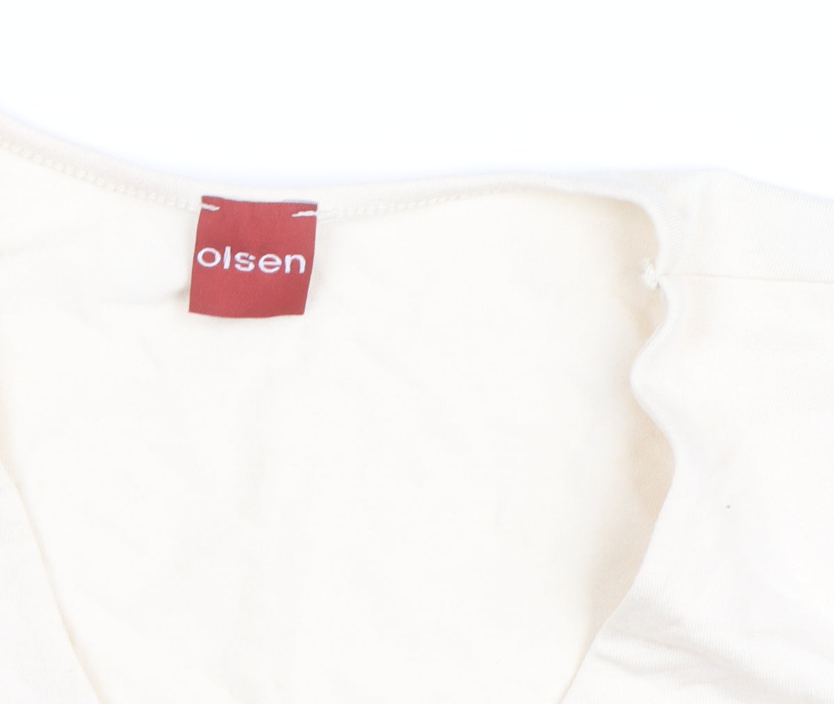 Olsen Women's Ivory V-Neck 3/4 Sleeve Jersey T-Shirt Size 16