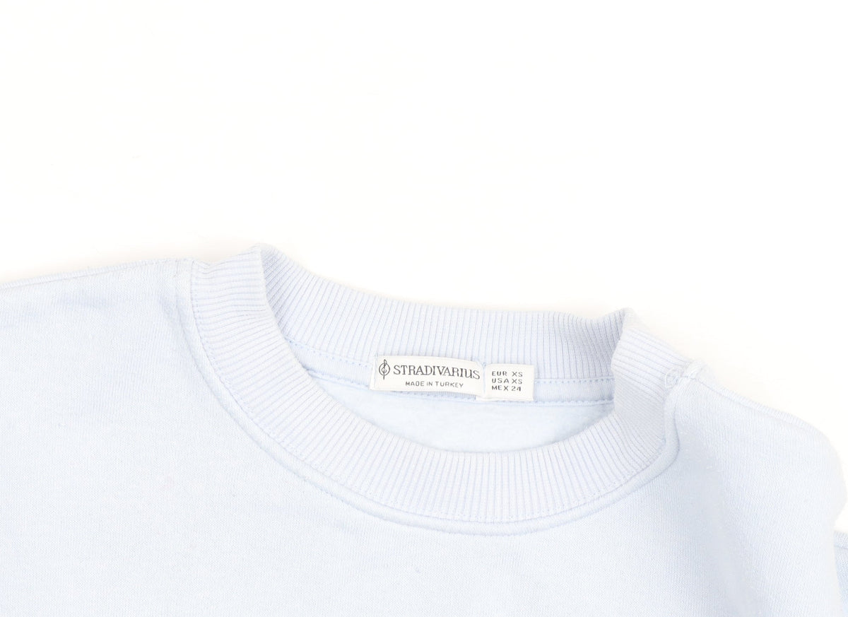 Stradivarius Unisex Blue Boston Crew Neck Sweatshirt XS