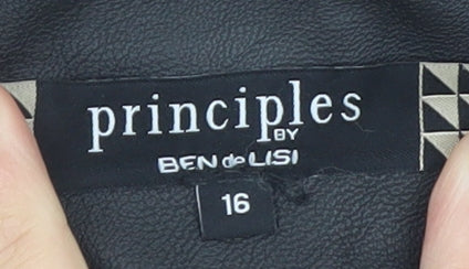 Principles by Ben de Lisi Womens Black Faux Leather Leggings Size 16