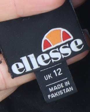 Ellesse Men Black Jogger Sweatpants UK 12 Relaxed Fit Cotton Blend