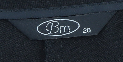 Bonmarché Women Black Size 20 Wide-Leg Stretch Trousers