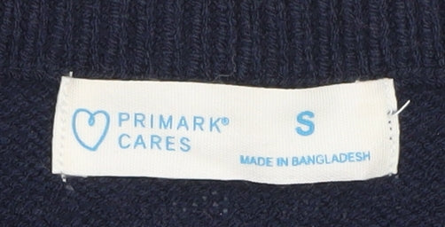 Primark Womens Blue Christmas Bear Knit Jumper Size S