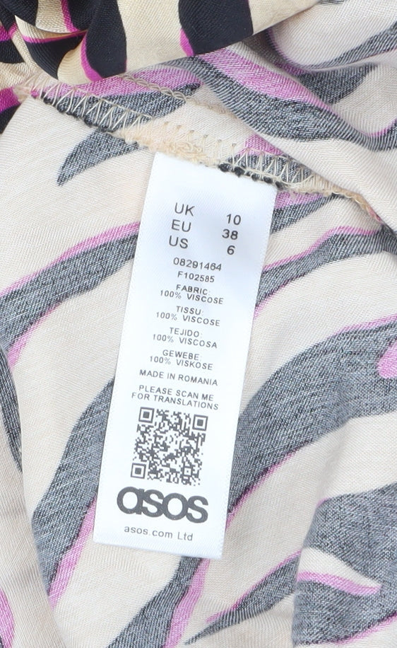 ASOS Women’s Multicoloured Animal Print Midi Bodycon Dress Size 10