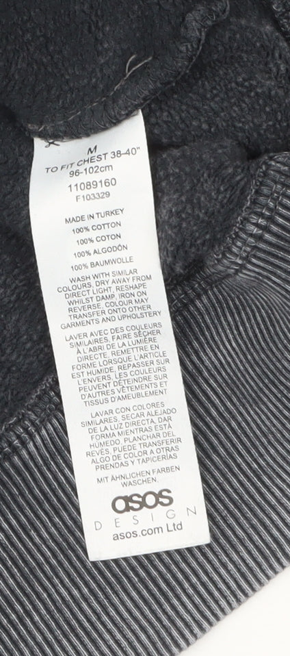 ASOS DESIGN Men's Grey Illinois USA Logo Crew Neck Sweatshirt M