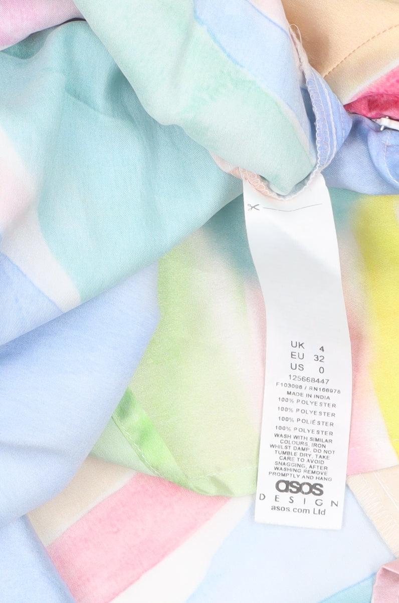 ASOS DESIGN Women's Multicoloured Size 4 Long Slip Dress