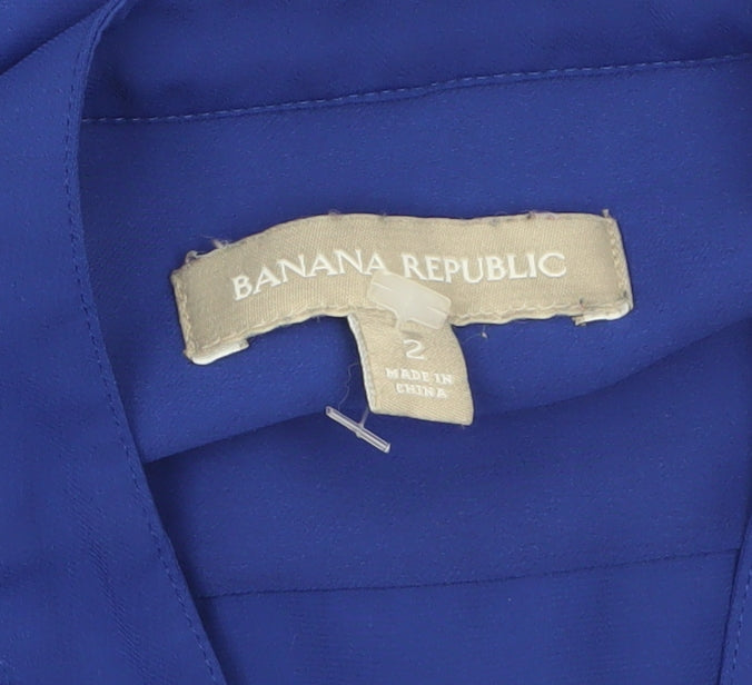 Banana Republic Women's Blue Sleeveless Button Blouse Size 2