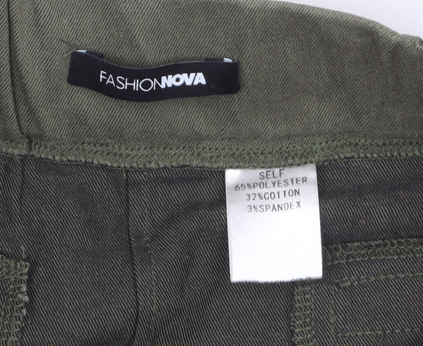 Fashion Nova Womens Green Cargo Short Skirt M Utility Style