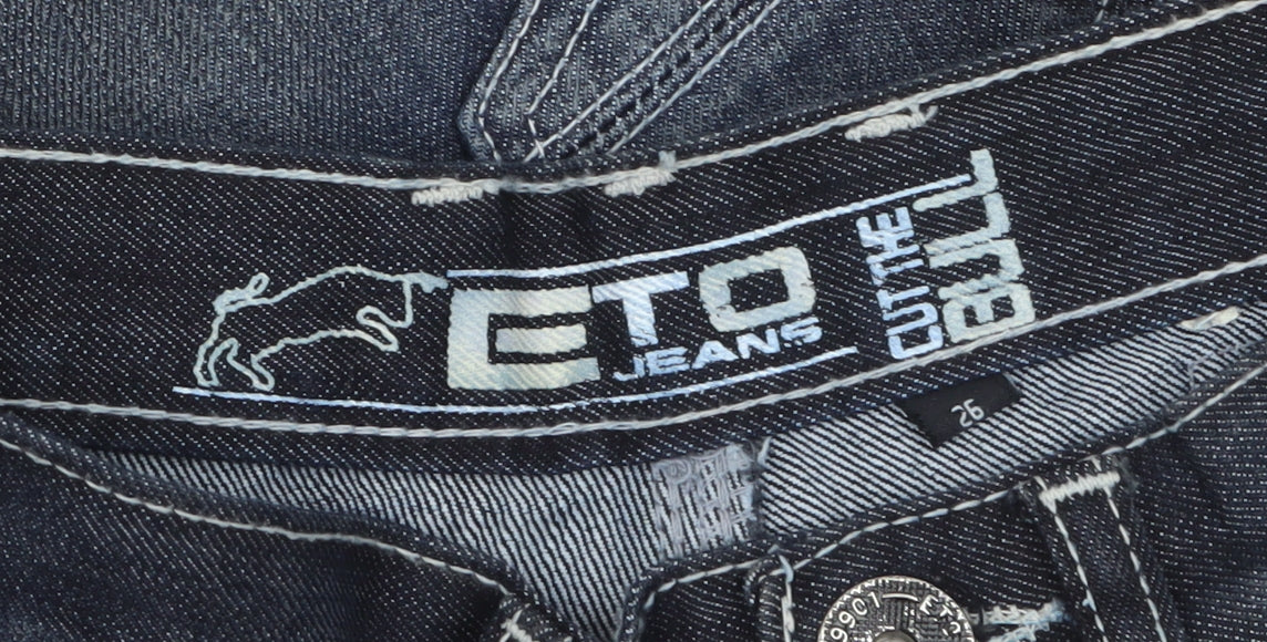 ETO Womens Blue Straight Leg Mid Rise Denim Jeans Size 26