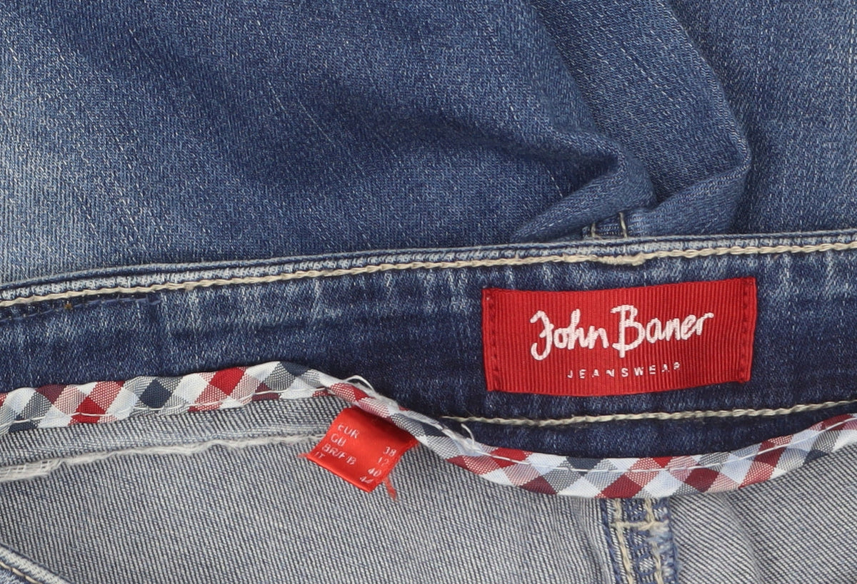 John Baner Womens Blue Size 10 Regular Straight Denim Jeans