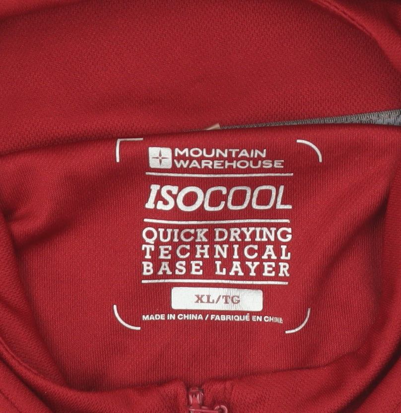Mountain Warehouse Men’s Red XL Quick Dry 1/4 Zip Active T-Shirt