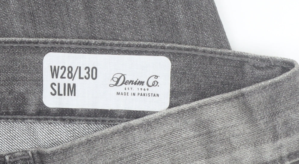 Denim Co. Men’s Grey Slim Fit Jeans W28 L30 Denim Stretch