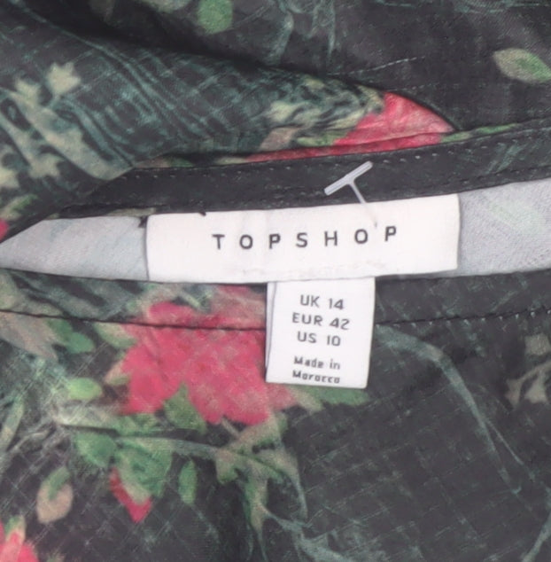 Topshop Women’s Multicoloured Floral A-Line Dress Size 14