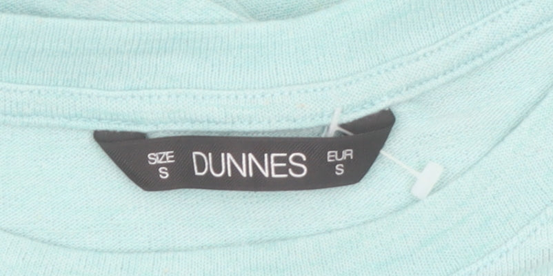 Dunnes Women Blue Long Sleeve Basic Cotton Jersey T-Shirt Size S