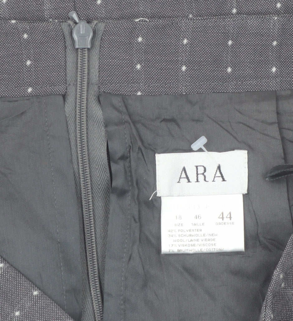 ARA Women Grey Wool Blend Pencil Skirt Size 18 Workwear