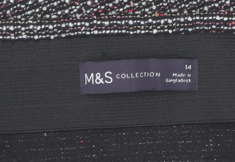 Marks & Spencer Womens Grey Tweed Pencil Skirt Size 14