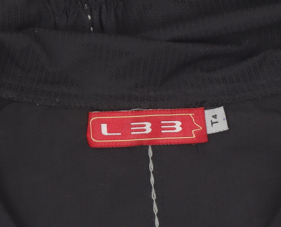 L33 Women's Black Mid-Length Zip Jacket Size L