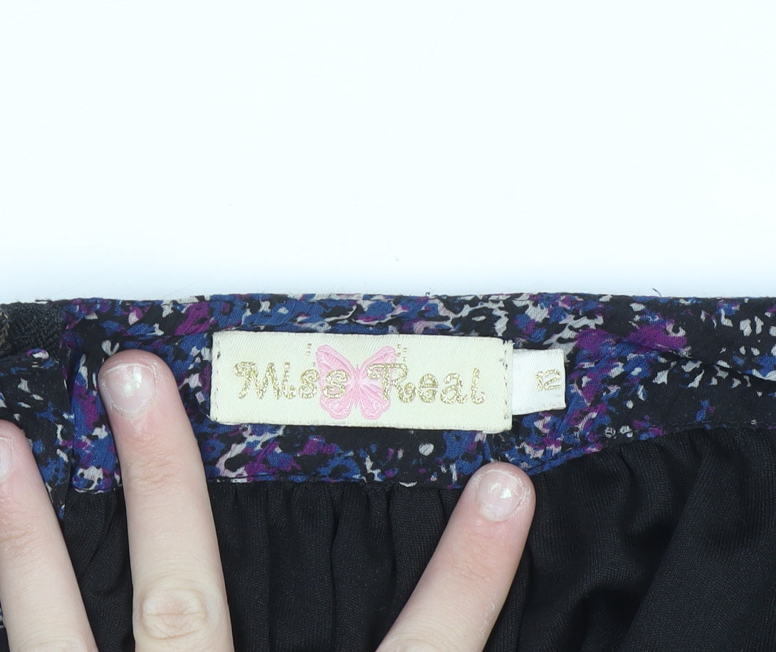 Miss Real Womens Multicoloured Floral Skater Skirt Size 12