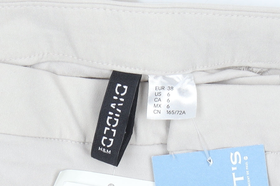 H&M Divided Women's Beige Flared Stretch Trousers Size 10