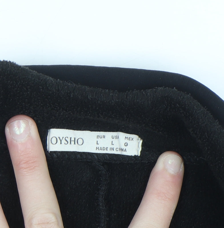 Oysho Unisex Black Full Zip Fleece Sweatshirt L