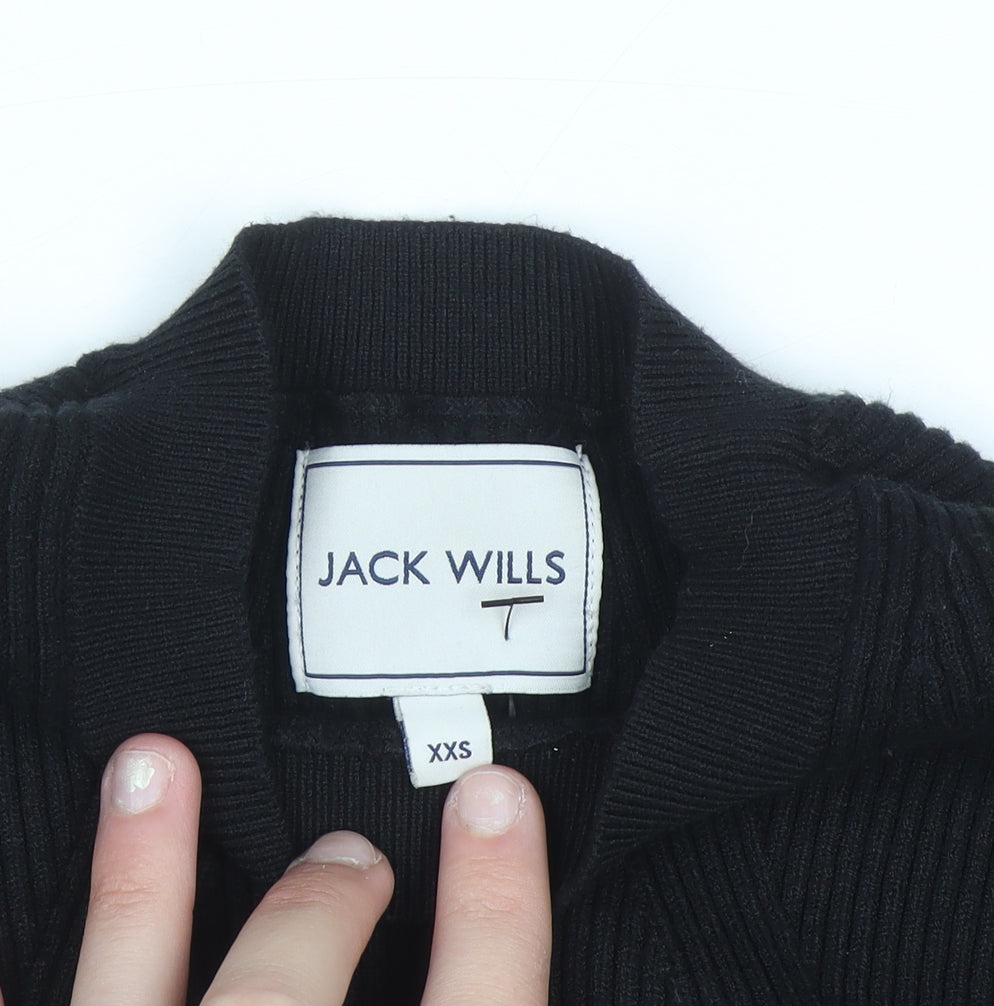 Jack Wills Womens Black 2XS Crew Neck Knit Pullover Jumper