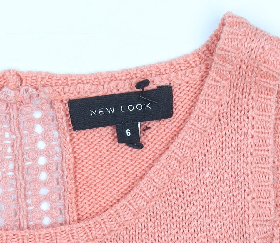 New Look Women’s Pink Knit Sleeveless Vest Jumper Size 6