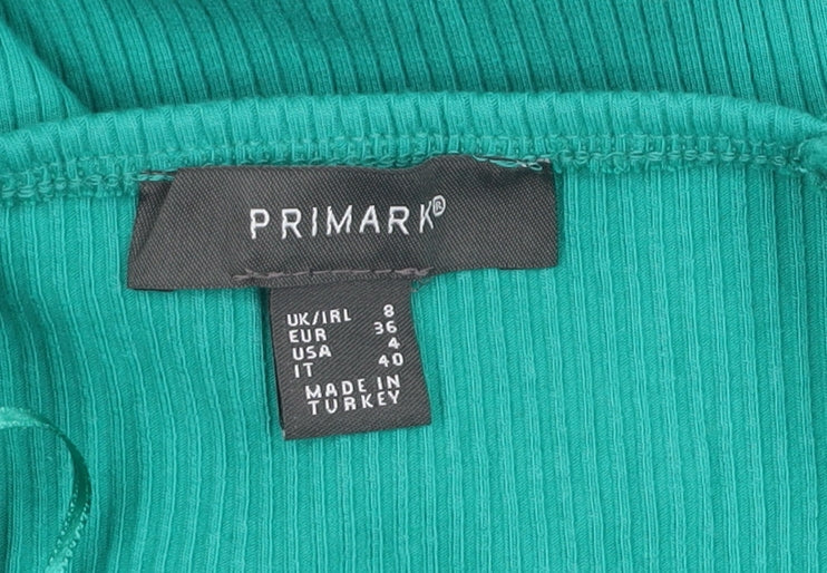 Primark Women Green Size 8 Bodycon Knit Sleeveless Dress